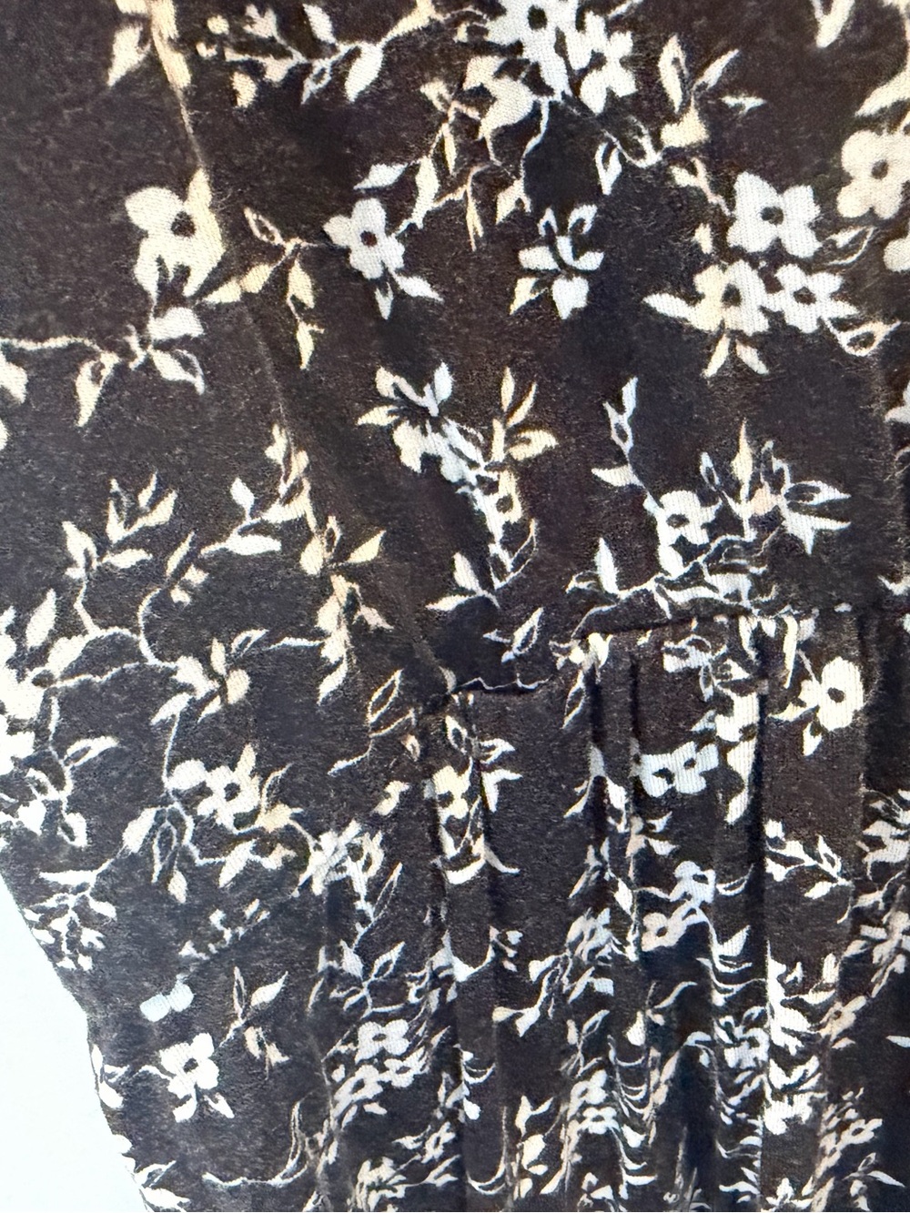 Loveappella Black White Floral Wrap Dress Flutter Sleeve Lace Trim Large petite - Picture 3 of 10